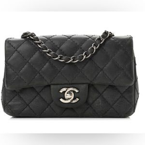 Chanel Caviar Quilted Mini Rectangular Flap in Black